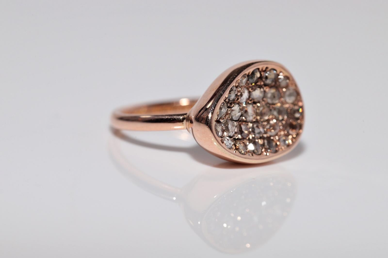 Anillo decorado con diamantes talla rosa de oro rosa de 18k en Bueno estado para la venta en Fatih/İstanbul, 34