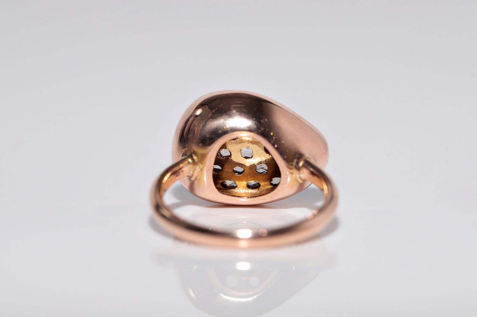 Anillo decorado con diamantes talla rosa de oro rosa de 18k en venta 1
