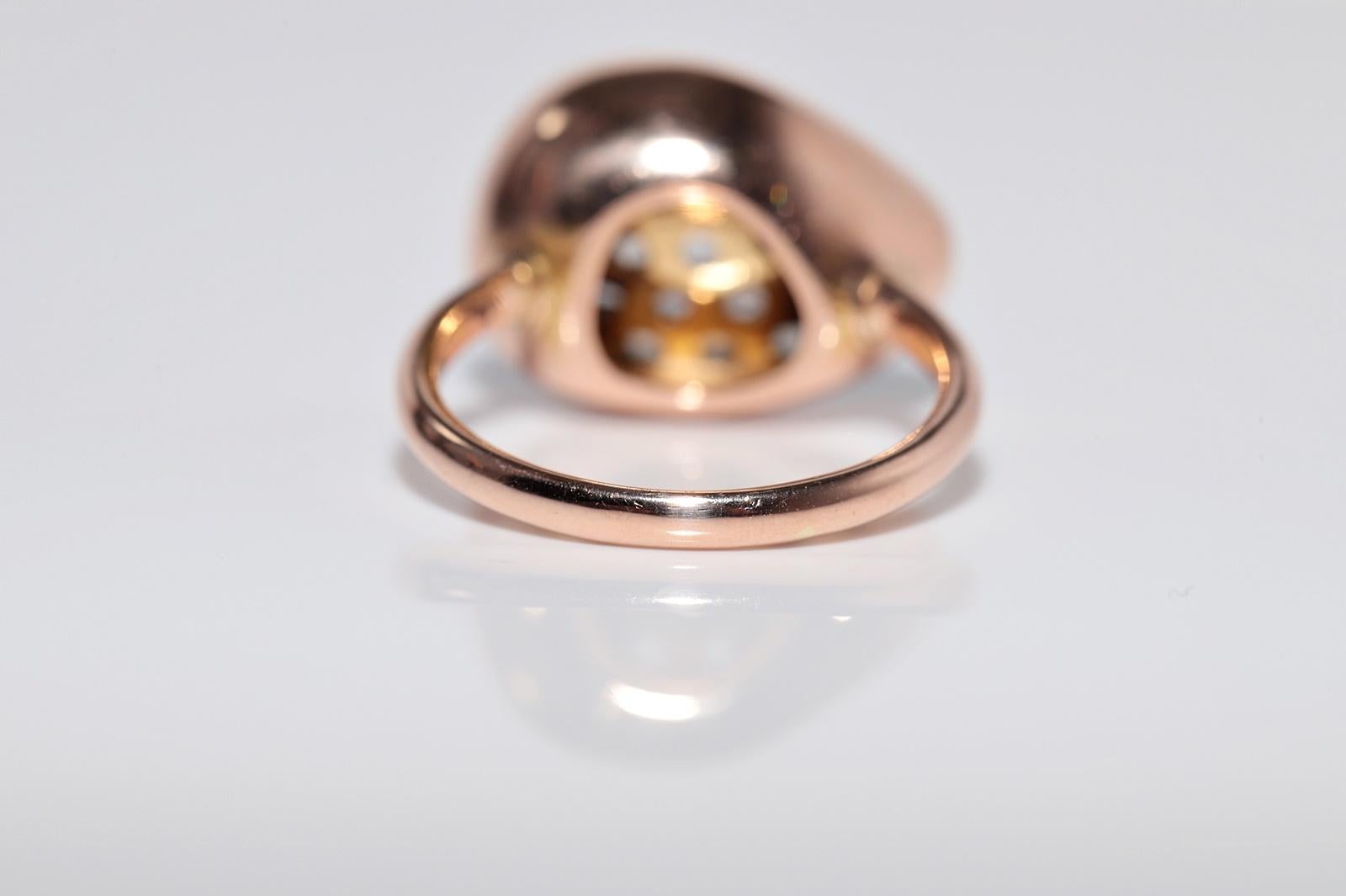Anillo decorado con diamantes talla rosa de oro rosa de 18k en venta 2