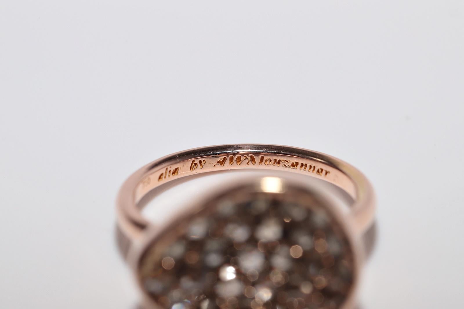 Anillo decorado con diamantes talla rosa de oro rosa de 18k en venta 3