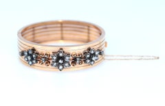 18 Karat Rose Gold Rose-Cut Diamonds Bracelet, 1900