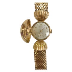 18K Rose Gold Ruby Bracelet Watch by Zenith, Swiss, Circa 1950s