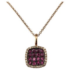 18K Rose Gold Ruby 
Diamond Pendant Necklace (14K) JAGi Certified #20699
