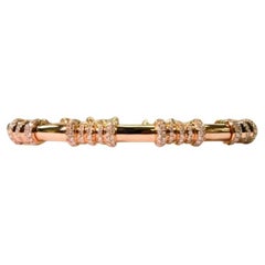Bracelet jonc IdunnCollection en or rose 18 carats avec diamants sculptés