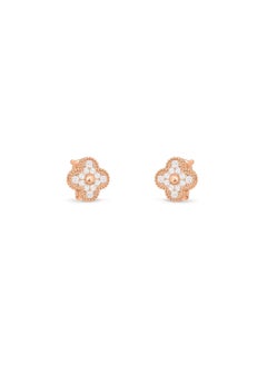 Alhamra-Ohrring aus 18 Karat Roségold mit einem Diamanten von Van Cleef & Arpels