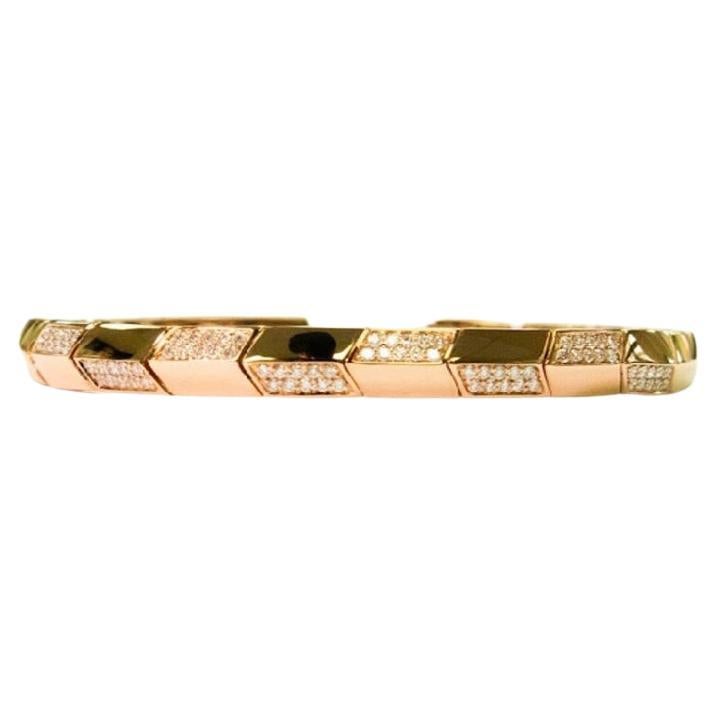 18K Rose Gold Slim Diamond Bangle with Natural Diamonds IdunnCollection