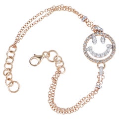 18K Rose Gold Smile Bracelet with Brown and White Diamonds