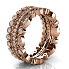 18k Rose Gold Sophie Antique Diamond Stack Ring '1 Ct. Tw'
