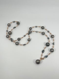 18K Rose Gold South Sea Tahitian Pearl Necklace