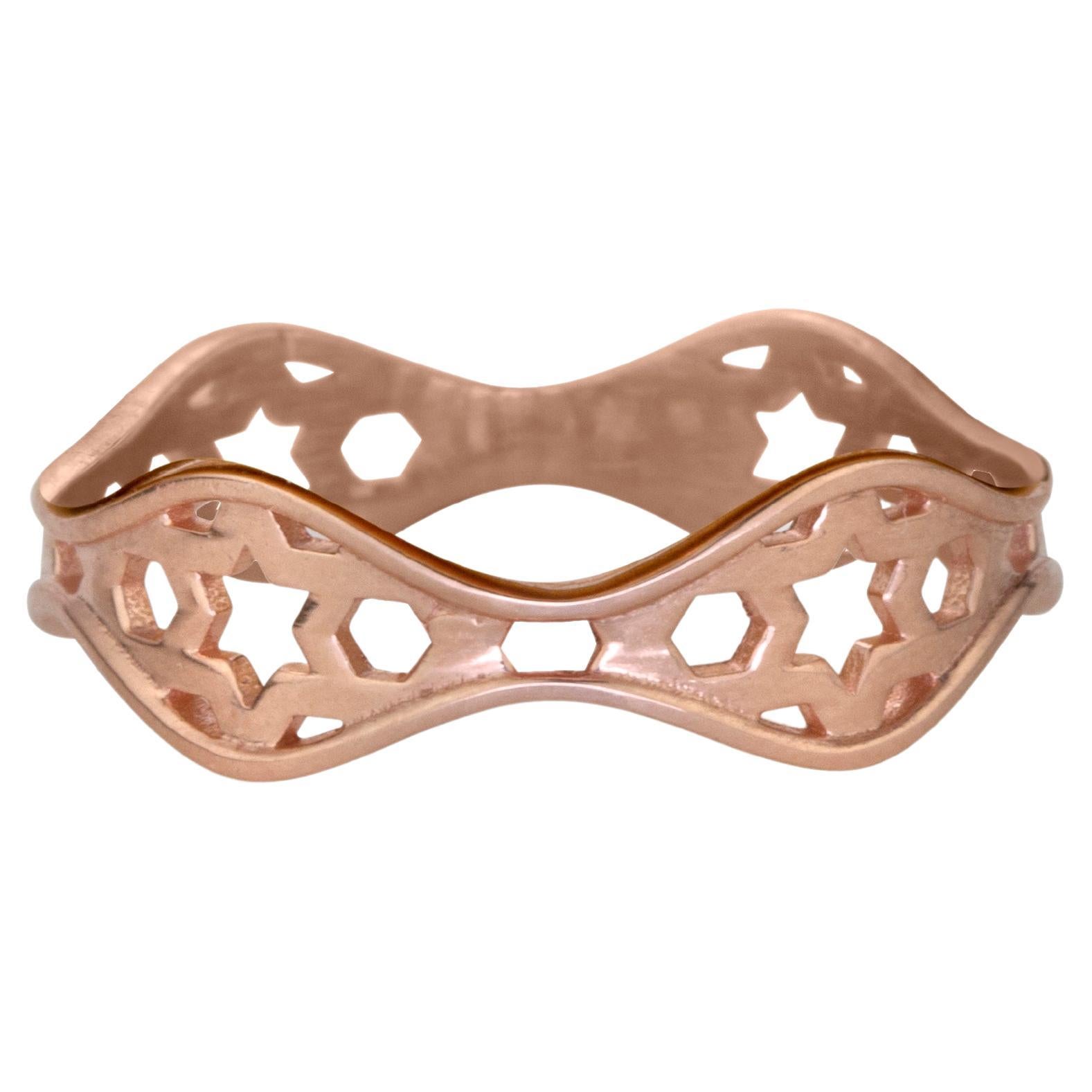 For Sale:  Stackable Star Band Ring In 18K Rose Gold