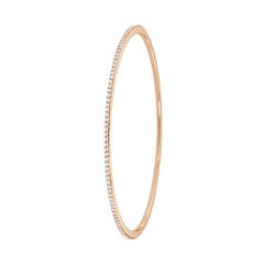 18k Rose Gold Stackable Micro-Prong Diamond Bangle '1 ct. tw'