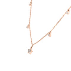 18 Karat Rose Gold Star Station Diamond Necklace '1/5 Carat'