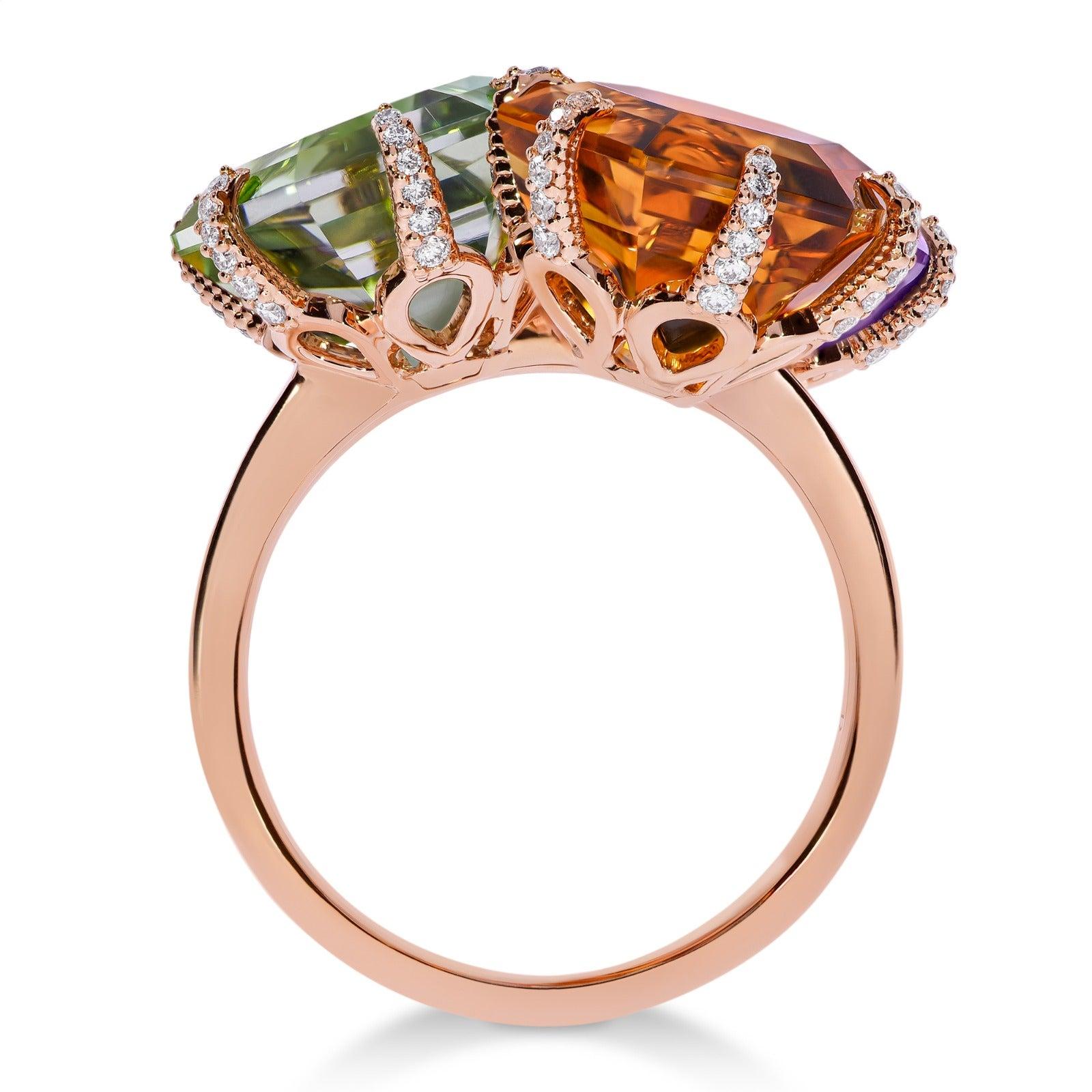 For Sale:  18K Rose Gold Starfish Claw Cocktail Ring 4