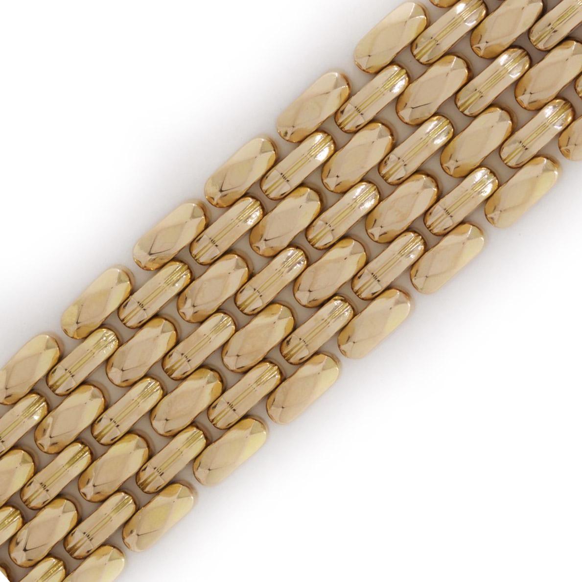 18-Karat Rose Gold Strap Bracelet with Panther-Style Links, 74.3 Grams For Sale 1