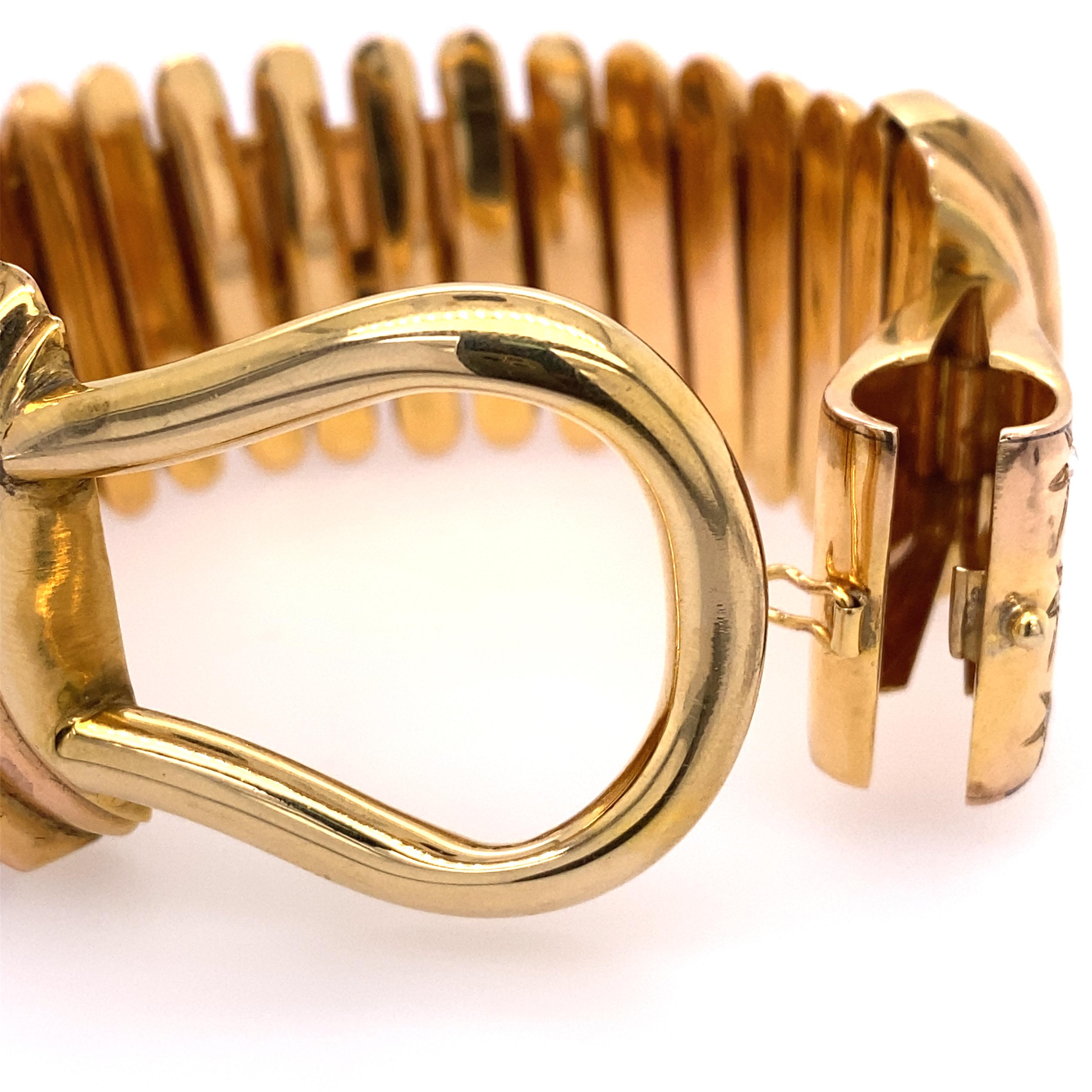 Bracelet en or rose 18 carats et rubis synthétique en vente 2