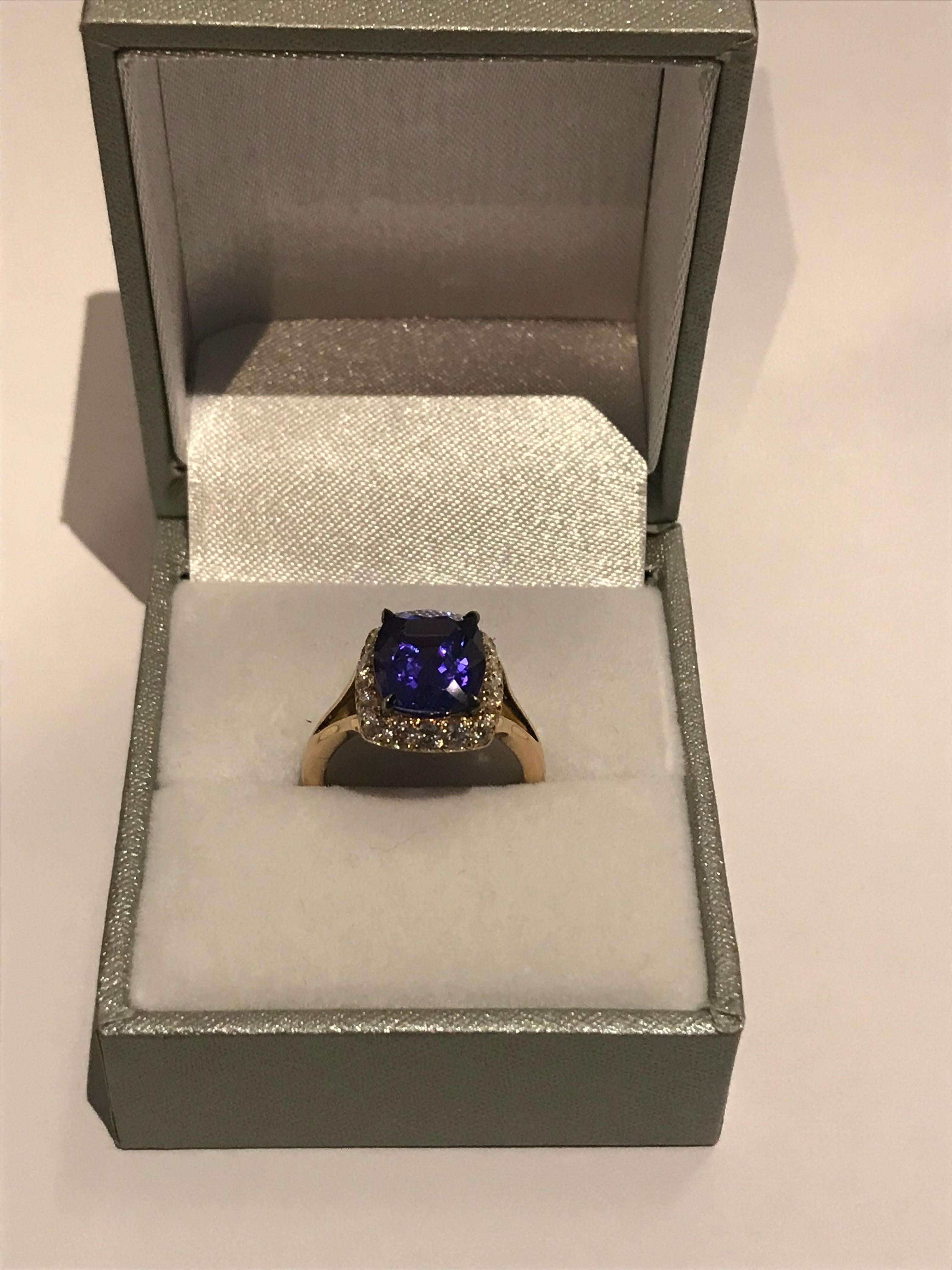 18K Rose Gold, Tanzanite and Diamonds Engagement Ring , by Frederique Berman 3