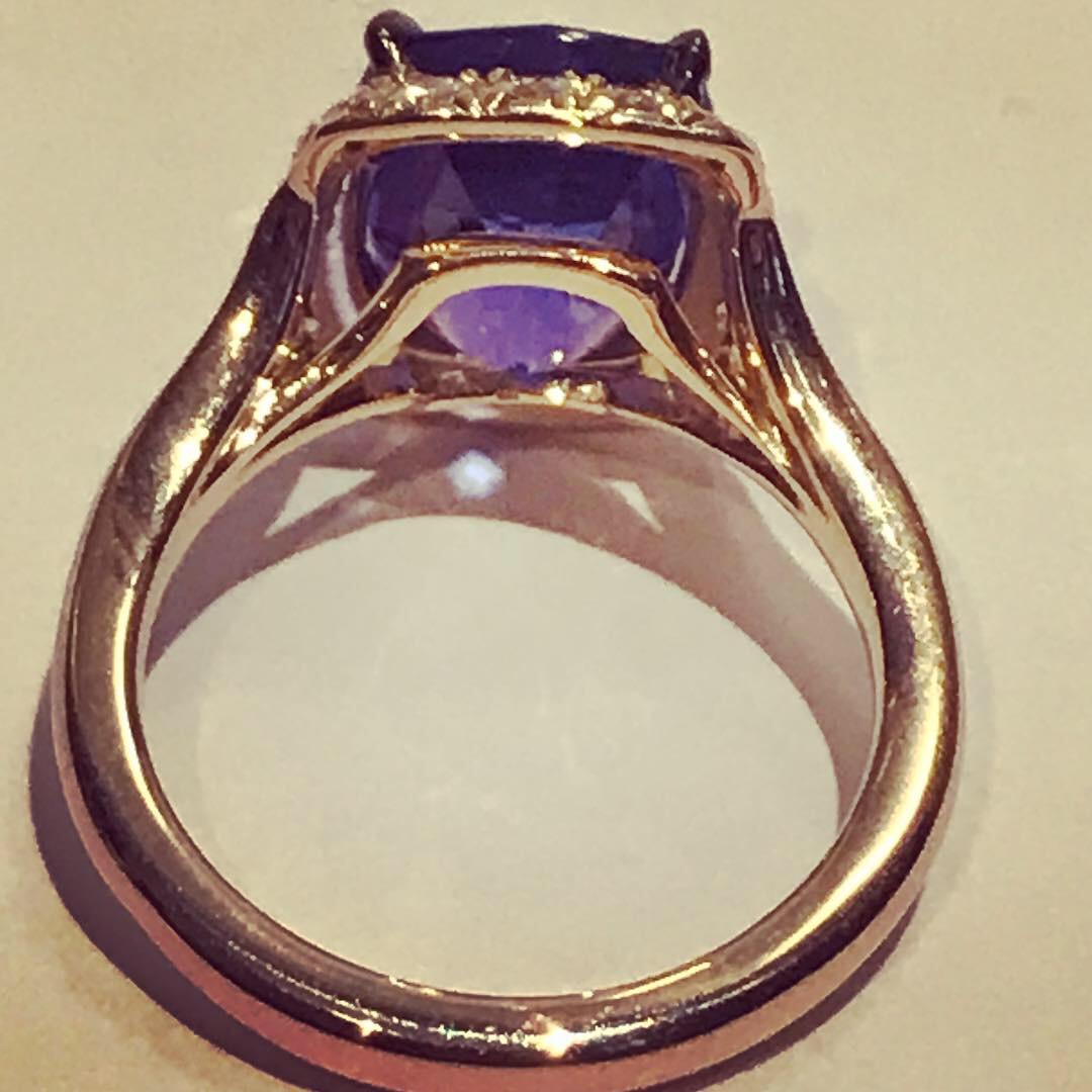 18K Rose Gold, Tanzanite and Diamonds Engagement Ring , by Frederique Berman 4