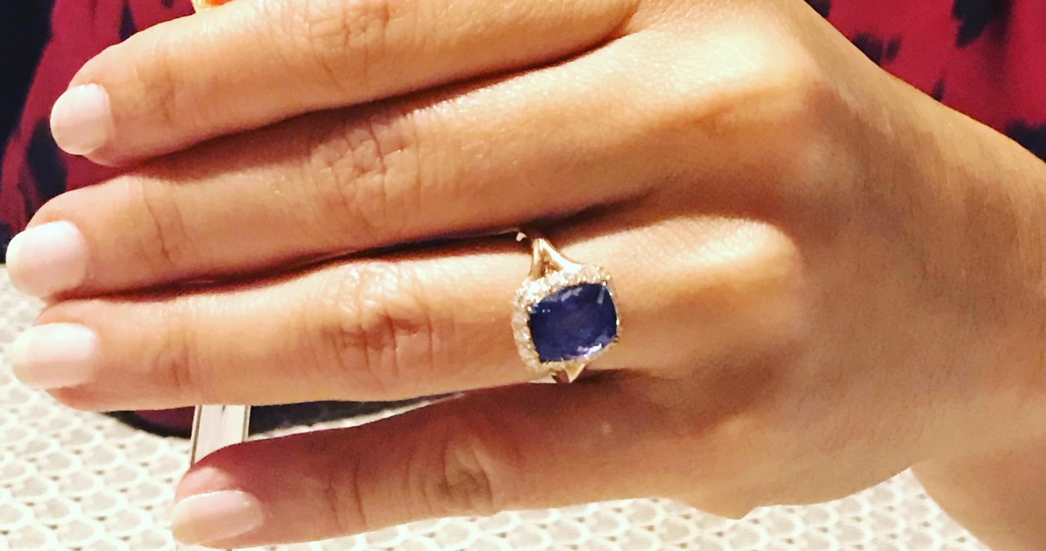 18K Rose Gold, Tanzanite and Diamonds Engagement Ring , by Frederique Berman 5