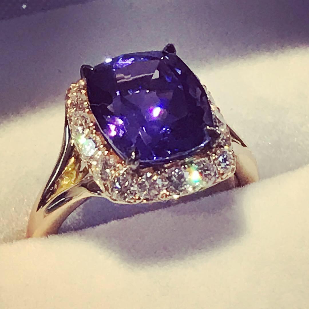18K Rose Gold, Tanzanite and Diamonds Engagement Ring , by Frederique Berman 2