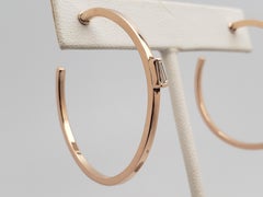 14K Rose Gold Tapered Baguette Diamond Hoop Earrings