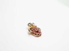 18K Rose Gold Teddy Bear Pendant with Rubies