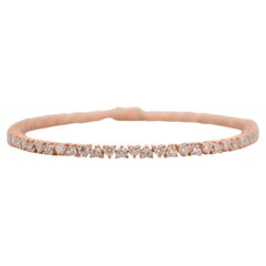 Pulsera de tenis de oro rosa de 18 quilates con diamantes naturales_116229