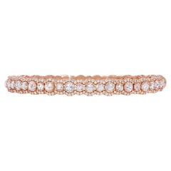 18K Rose Gold Tennis Bracelet with Rose Cut Diamonds 4.7 Carat