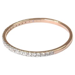 18k Gold Thin Diamond Half Eternity Ring Stackable Diamond Ring