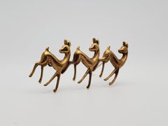 18K Rose Gold Three Deer Brooch Pin