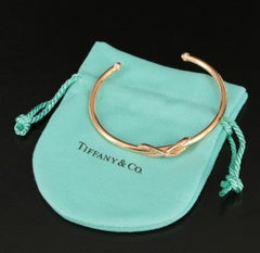 18K Rose Gold Tiffany & Co. Diamond Infinity Cuff Bracelet "F / VVS2"