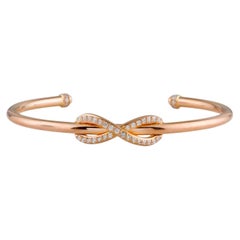 18K Rose Gold Tiffany & Co. Diamond Infinity Cuff Bracelet F / VVS2