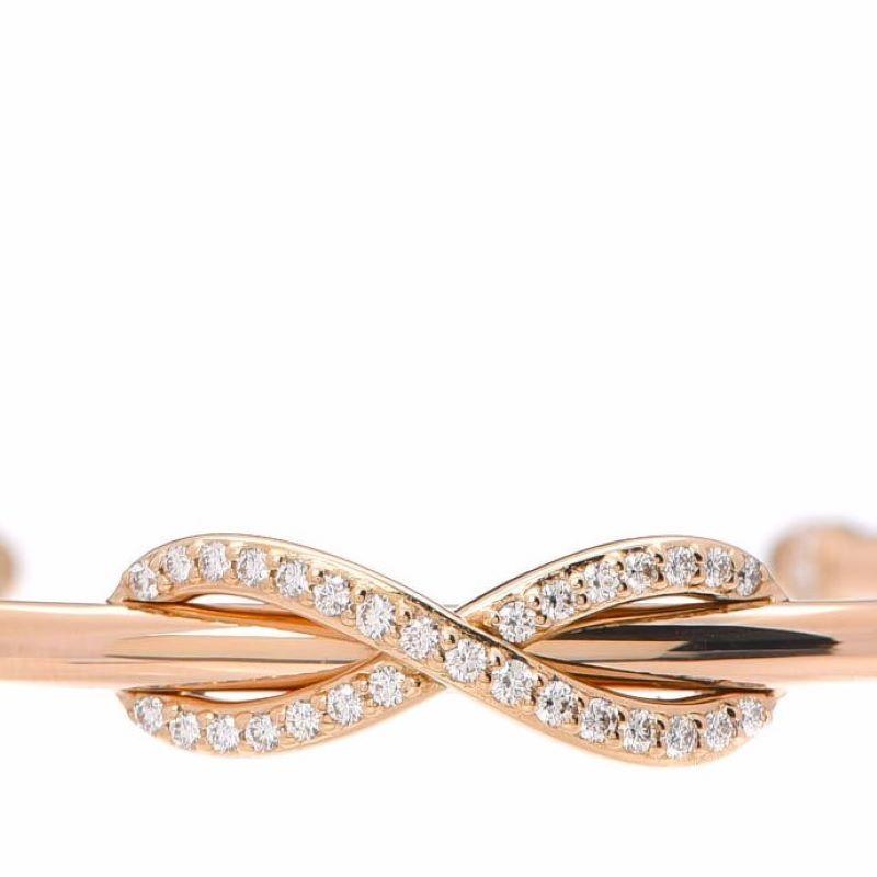 Women's 18K Rose Gold Tiffany & Co. Diamond Infinity Cuff Bracelet 