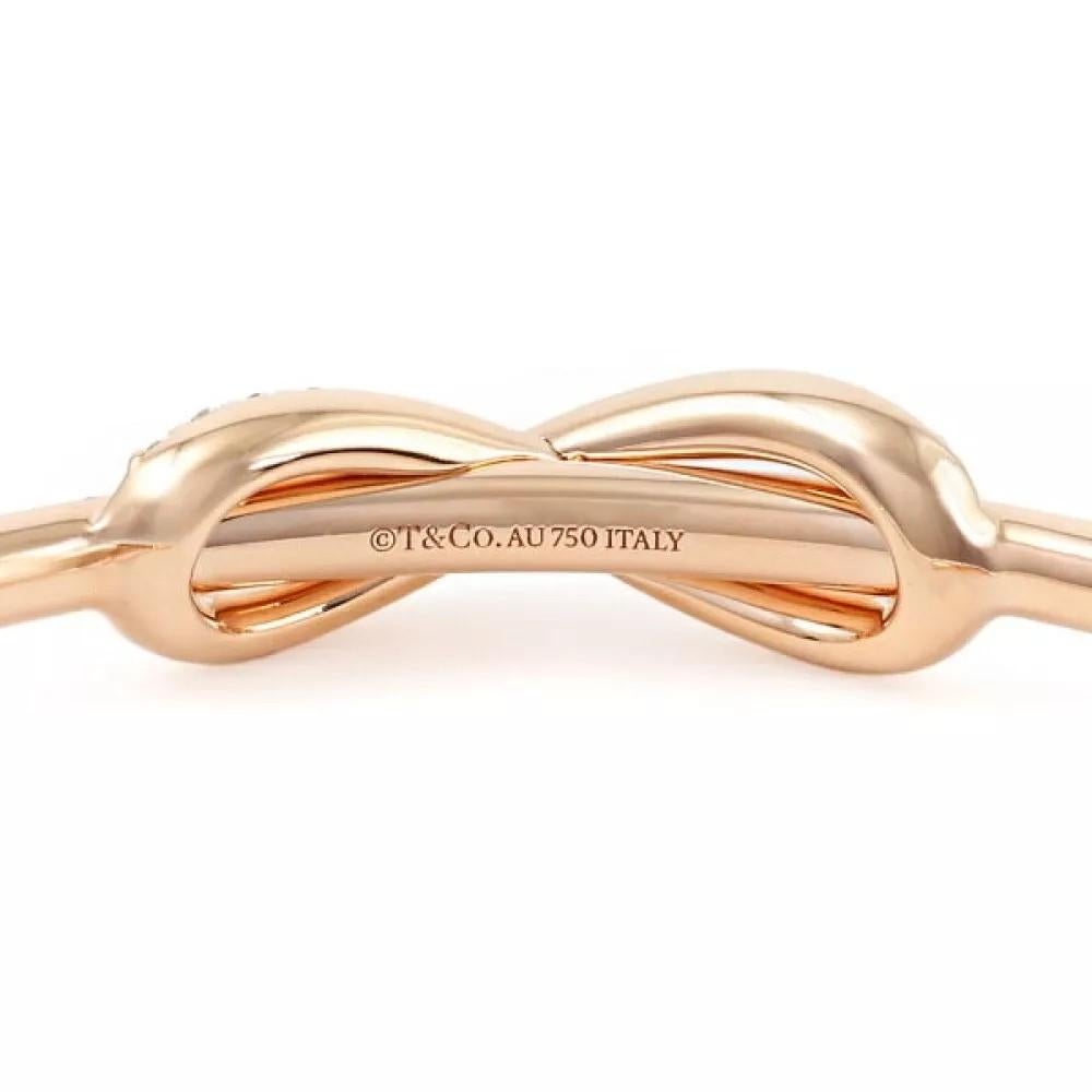 18K Rose Gold Tiffany & Co. Diamond Infinity Cuff Bracelet 