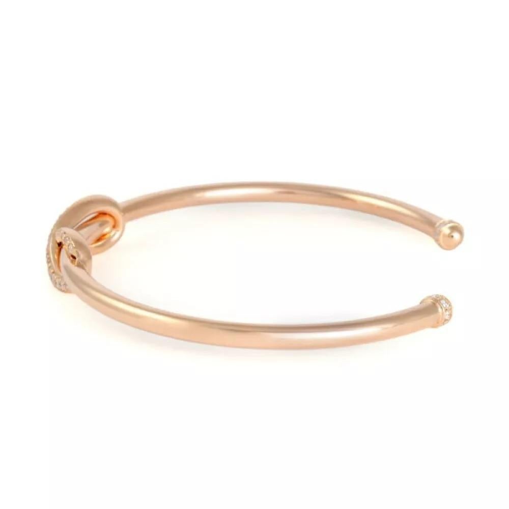 18K Rose Gold Tiffany & Co. Diamond Infinity Cuff Bracelet 