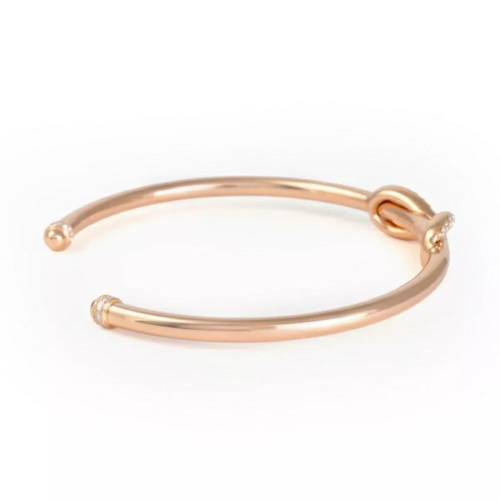18K Rose Gold Tiffany & Co. Diamond Infinity Cuff Bracelet 