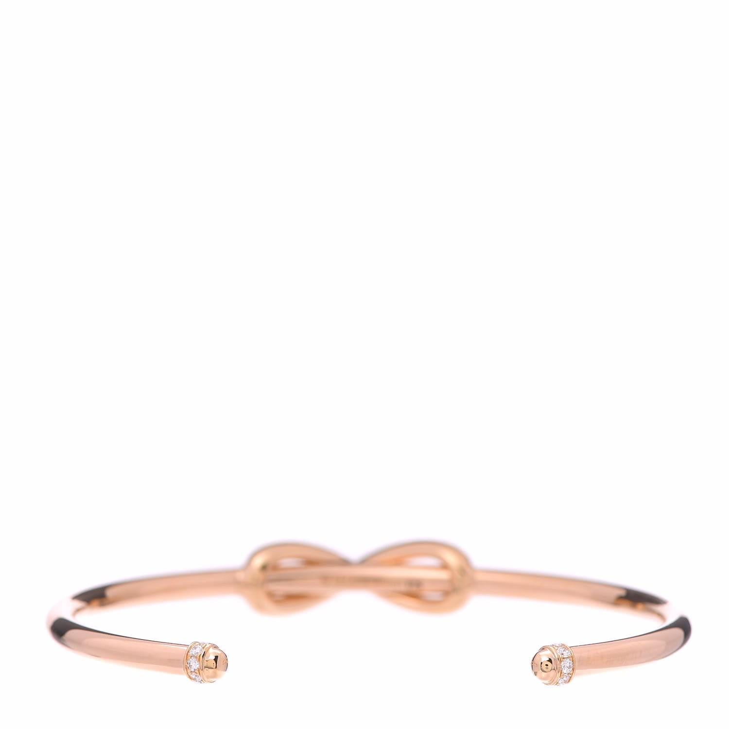 18K Rose Gold Tiffany & Co. Diamond Infinity Cuff Bracelet 