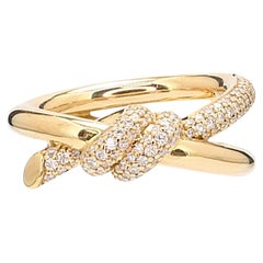 18k Rose Gold Tiffany & Co. Natural .31ctw Diamond Knot Ladies Ring 11.1g i16329