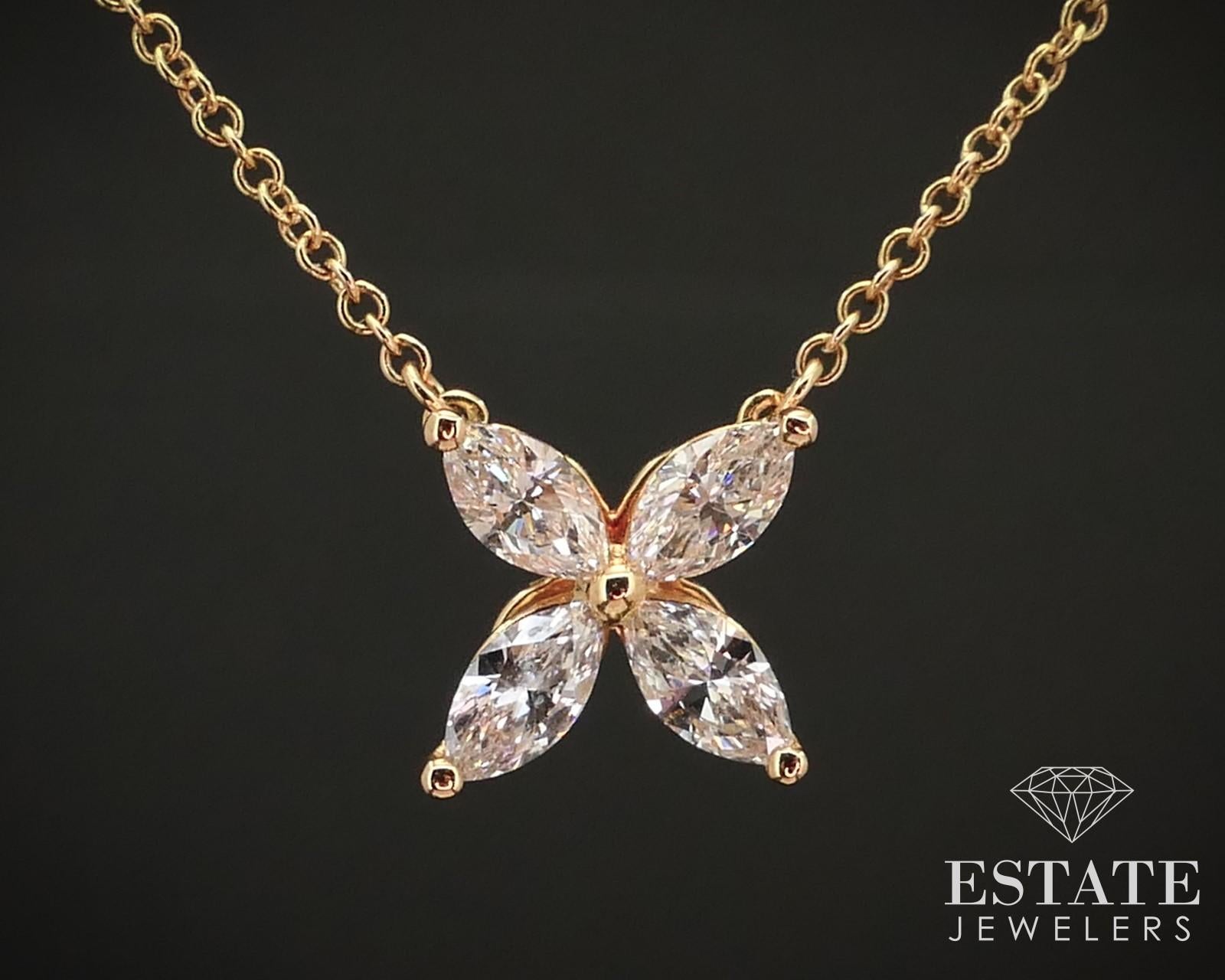 Taille Marquise Or rose 18k Tiffany & Co. Collier Victoria taille moyenne i15020 en vente