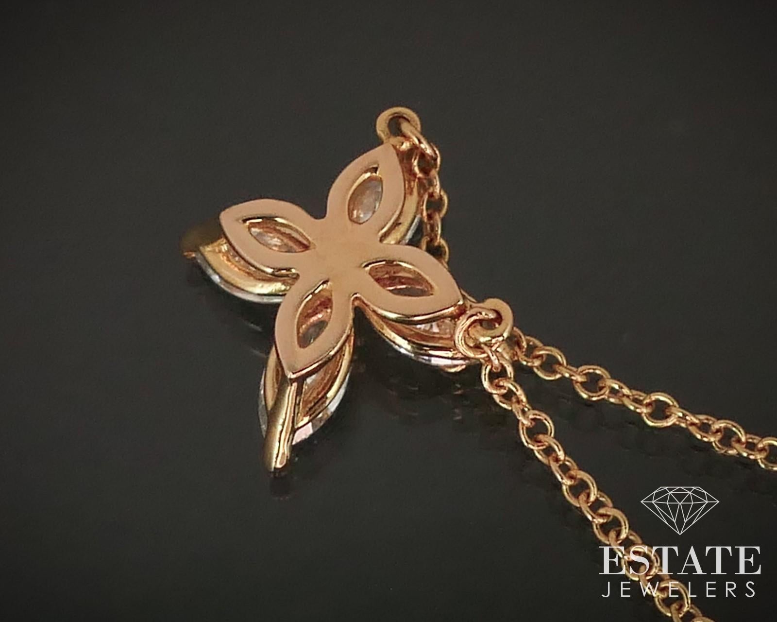 Women's 18k Rose Gold Tiffany & Co. Natural Diamond Victoria Medium Necklace i15020 For Sale