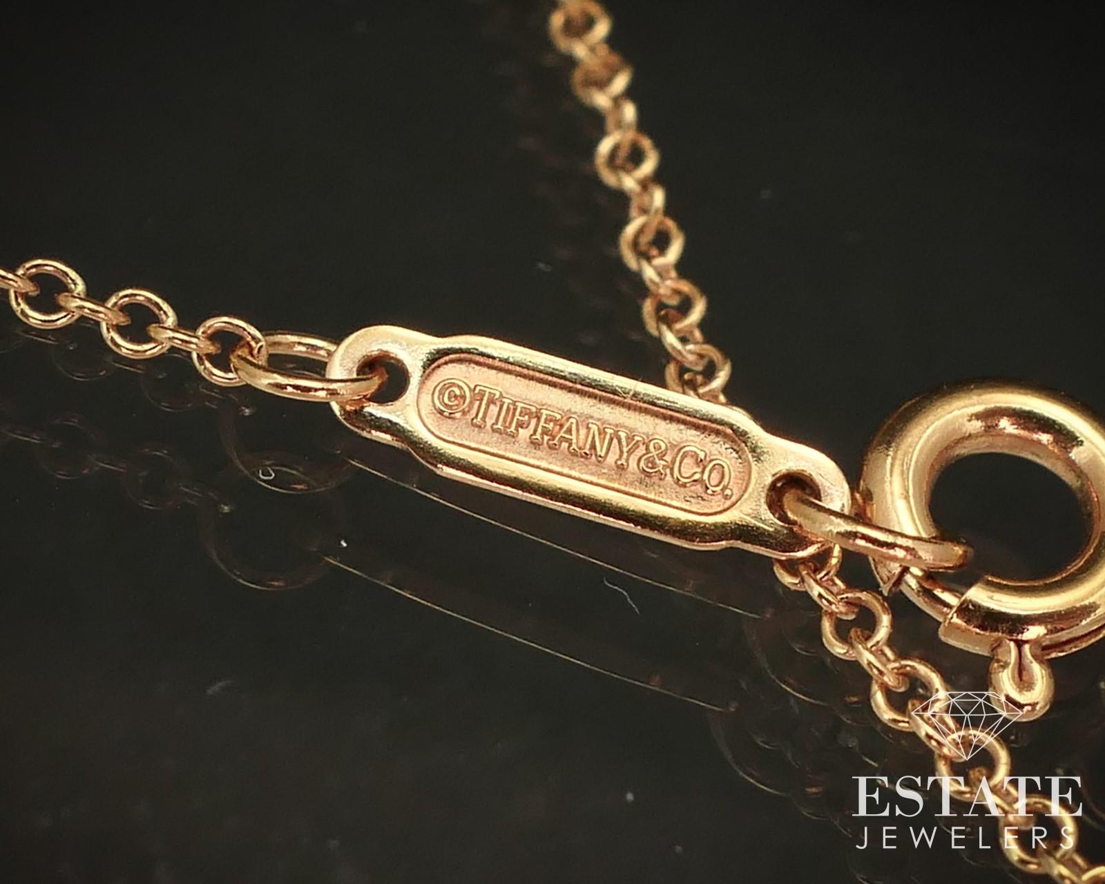 18k Rose Gold Tiffany & Co. Natural Diamond Victoria Medium Necklace i15020 For Sale 1