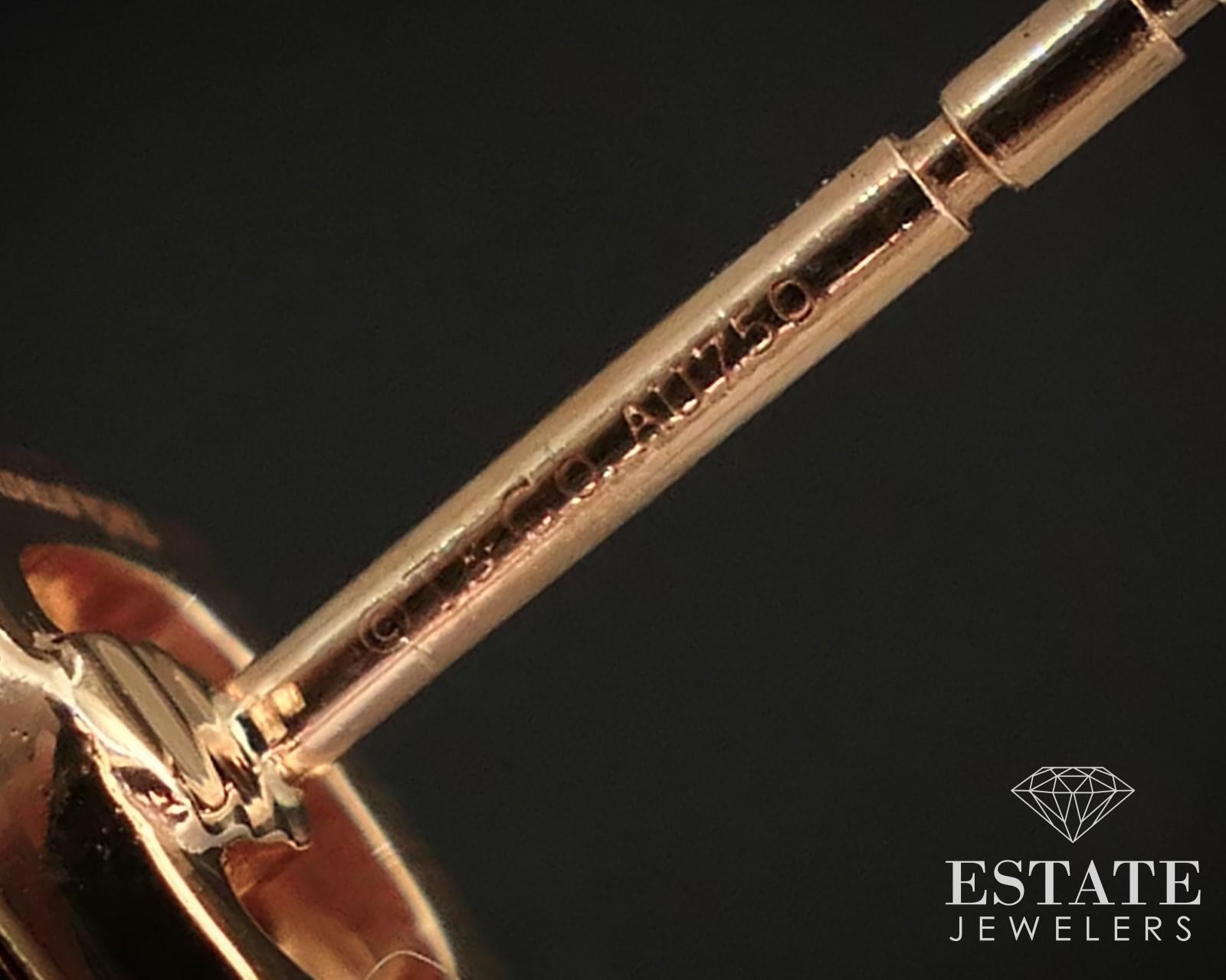 Women's 18k Rose Gold Tiffany & Co. Sugar Stacks Black Spinel Stud Earrings i15016 For Sale