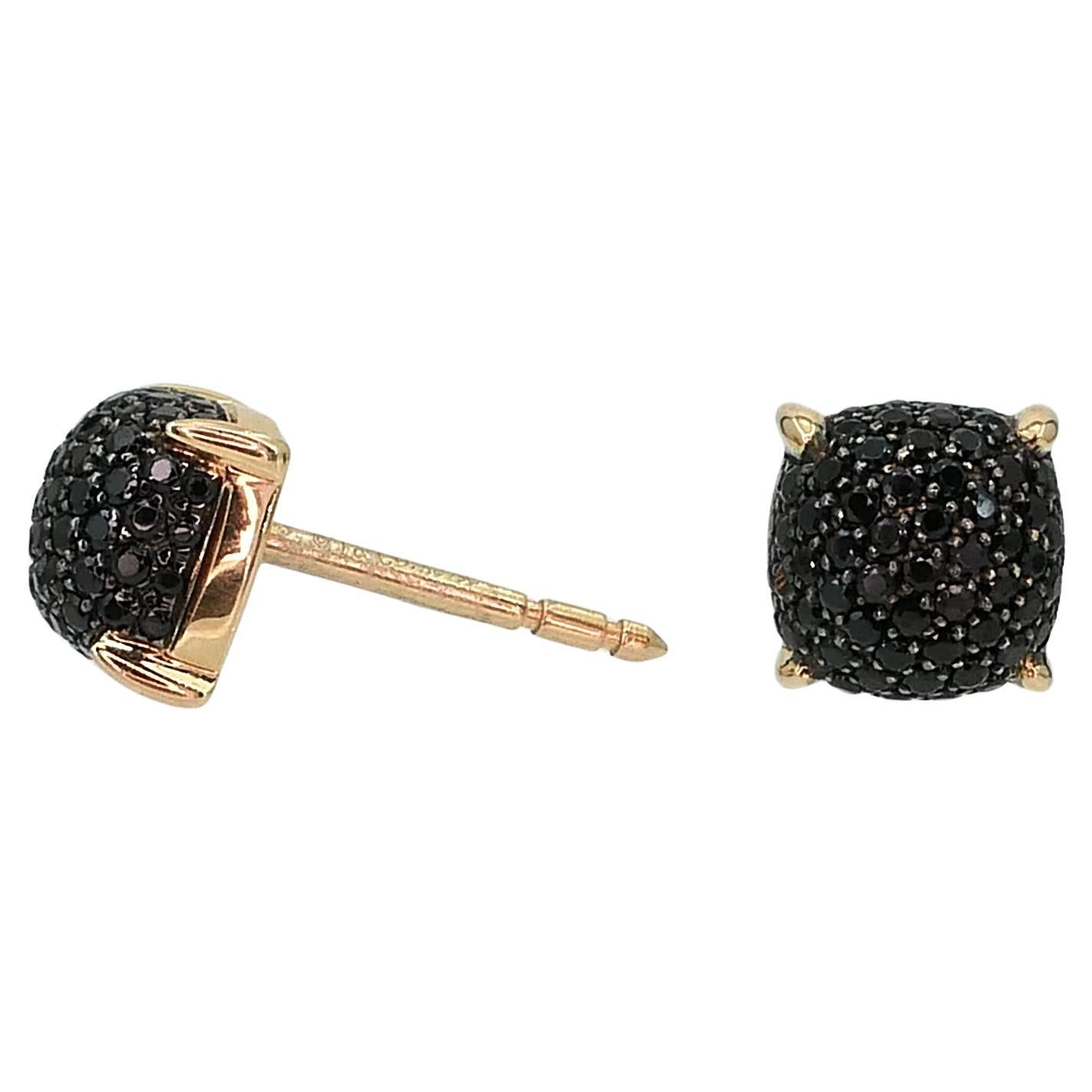 Black Spinel Stud Earrings