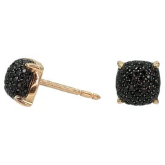 Or rose 18k Tiffany & Co. Clous d'oreilles empilables en spinelle noire i15016