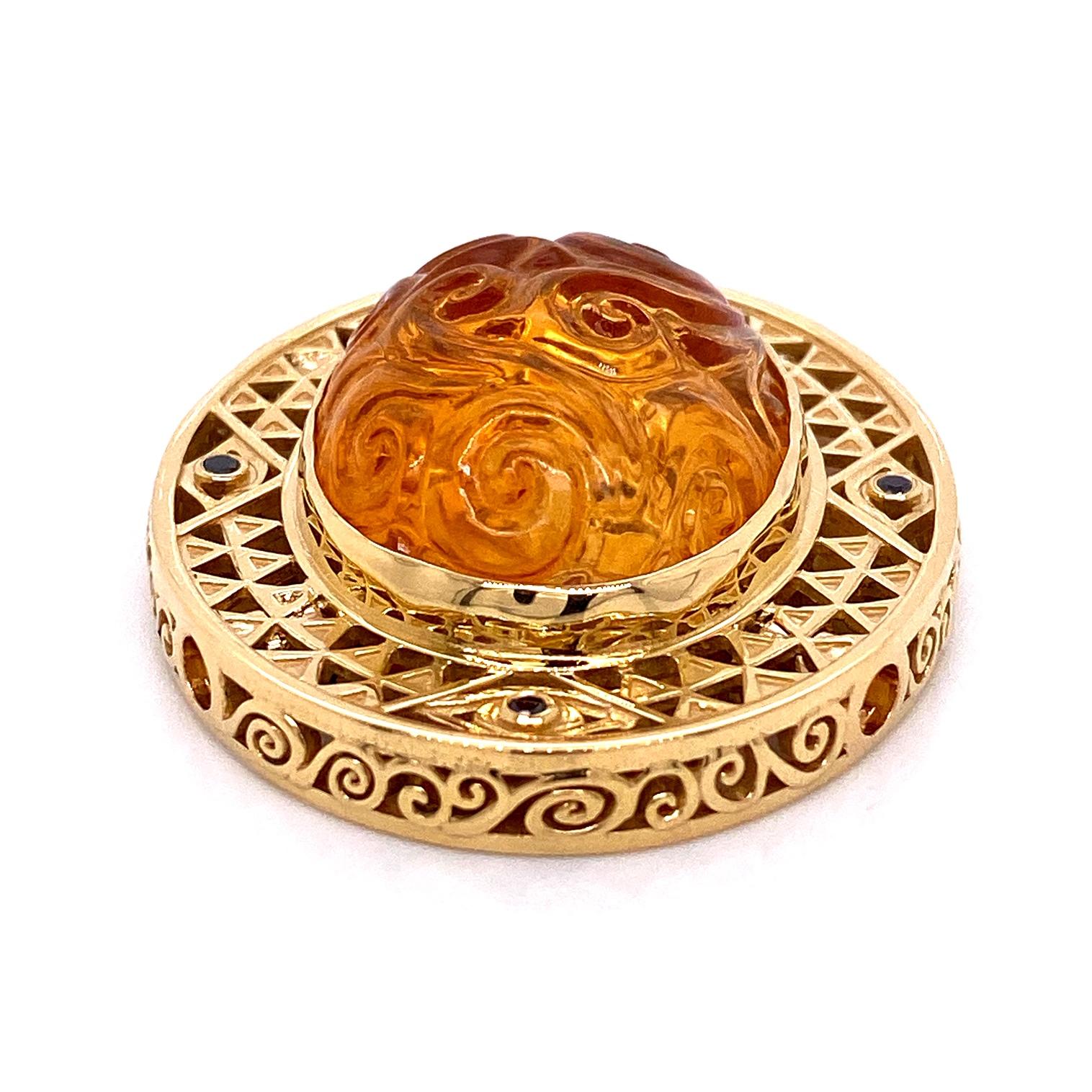 Bracelet en or rose 18 carats avec tourmaline et fermoir Klimt en citrine 18 carats Neuf - En vente à Greenville, SC