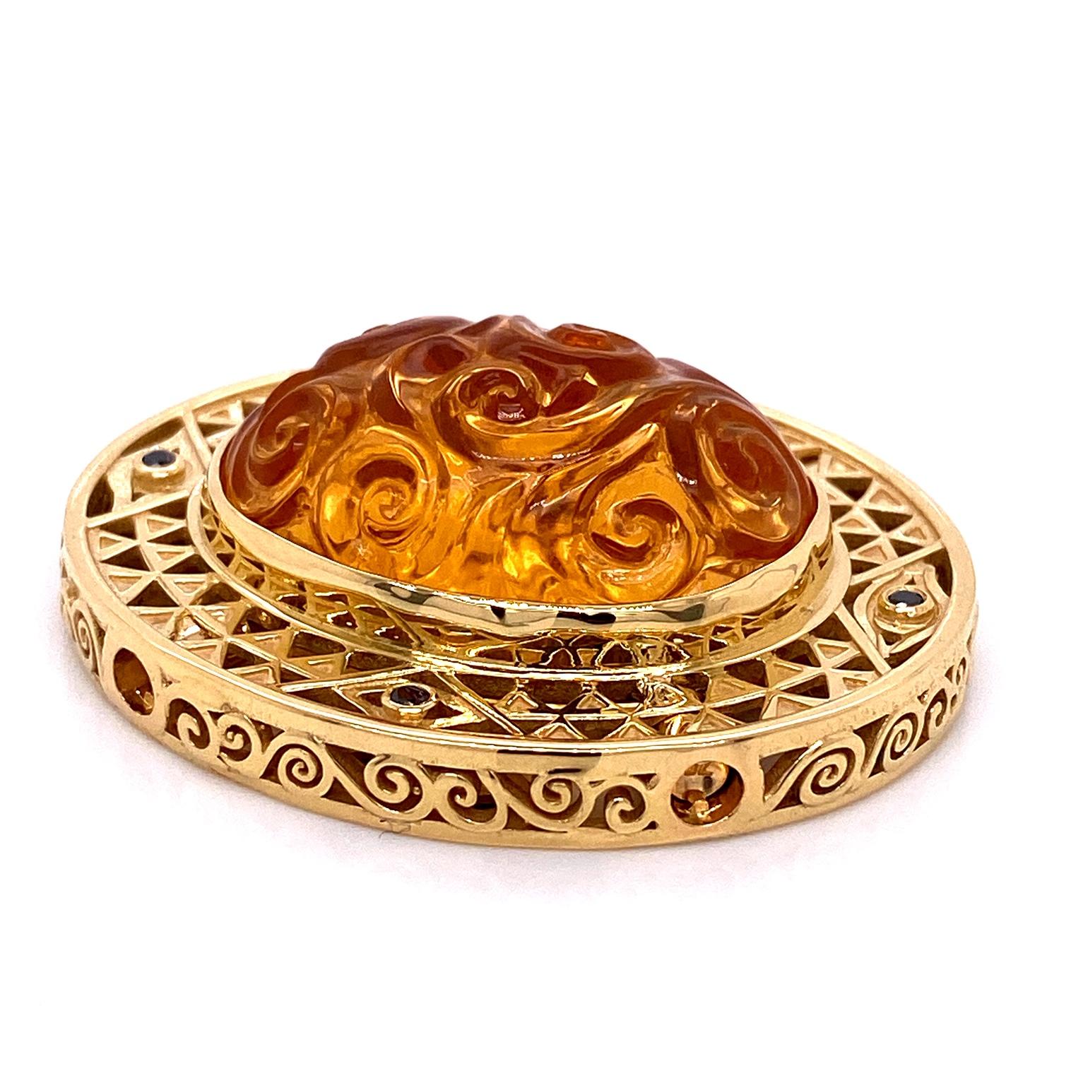 Bracelet en or rose 18 carats avec tourmaline et fermoir Klimt en citrine 18 carats Unisexe en vente