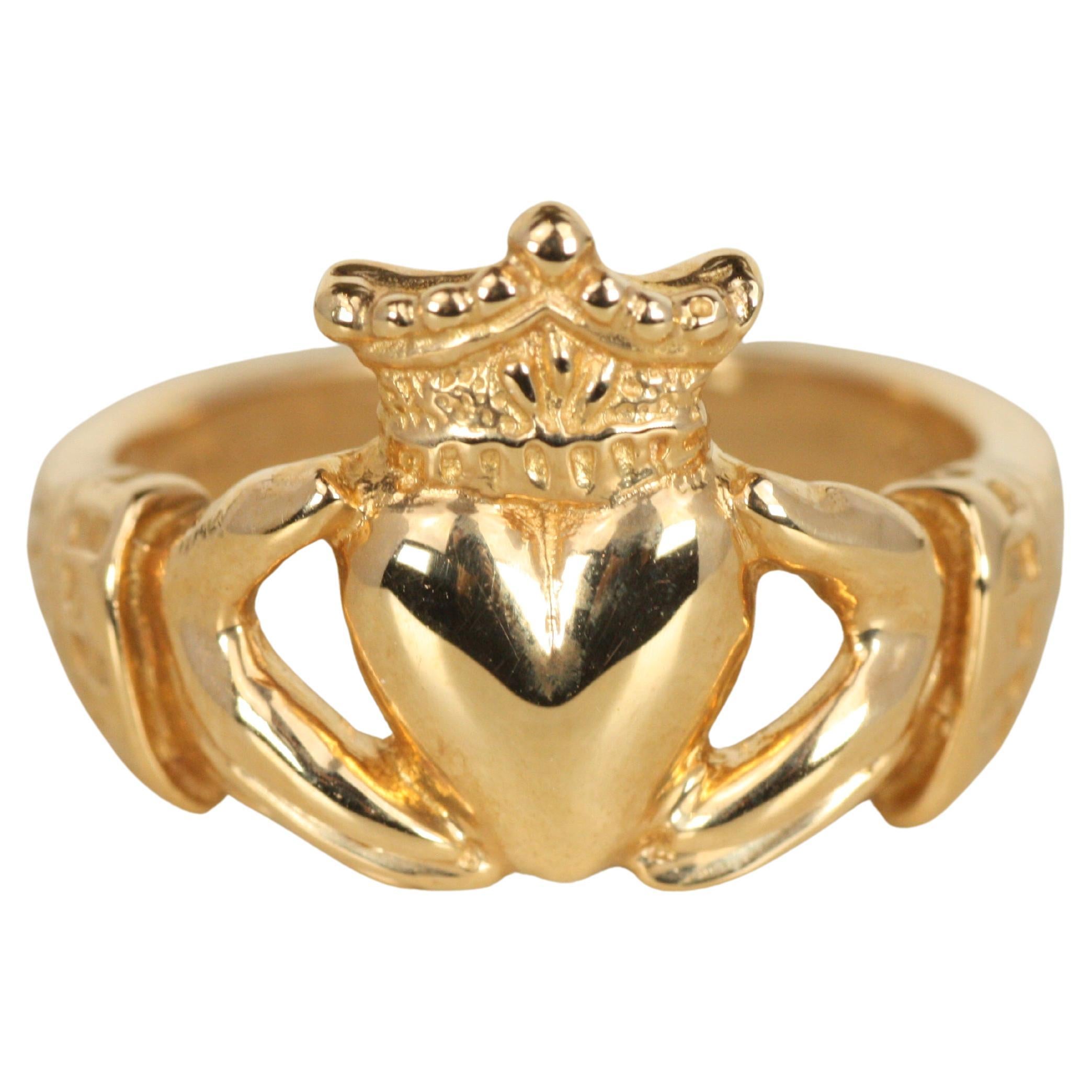 Bague Claddagh traditionnelle en or rose 18k