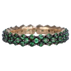 18K Rose Gold Tsavorite Garnet Eternity Band Ring