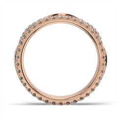 18 Karat Rose Gold Tulip Stackable Twisted Vine Leaf Eternity Ring '1 1/4 Carat'