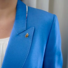 18K Rose Gold Turtle Mixed Diamond and Tiger Eye Brooch