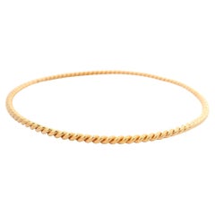 18k Rose Gold Twisted Cable Slip On Classic Stackable Bangle Bracelet